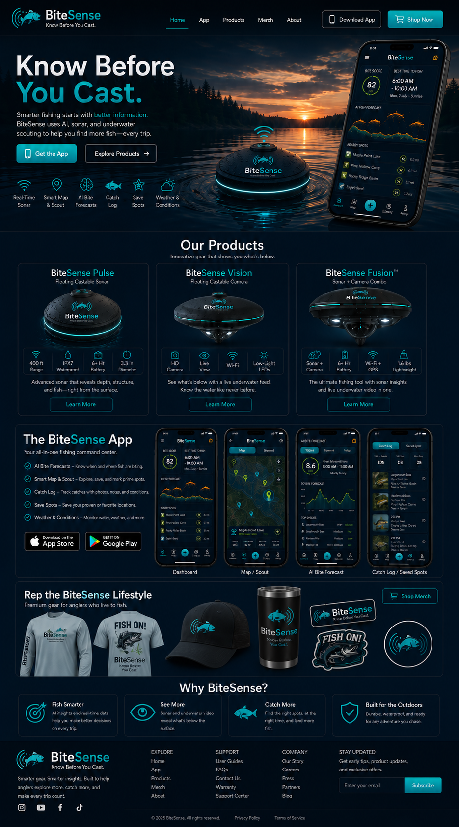 BiteSense landing page brand concept